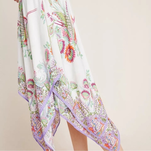 RARE! Anthropologie Analise midi length fairy hem birds of paradise dress, 8. - Picture 2 of 9